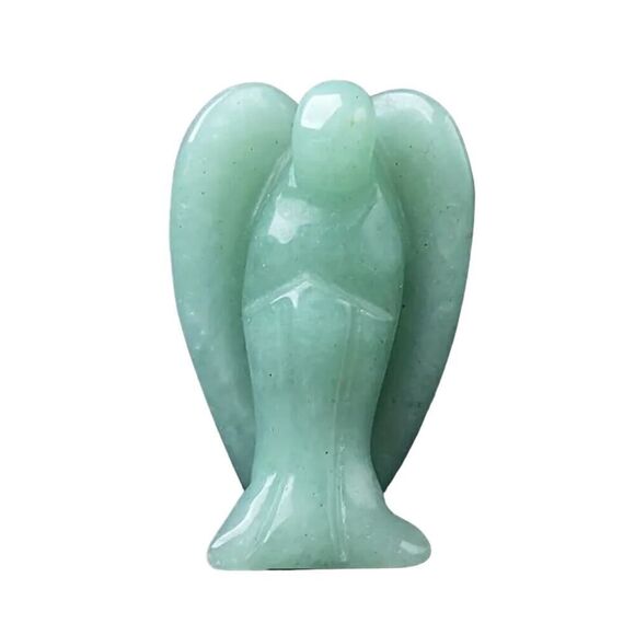 New! Natural Carved Stone Angel in Green Aventurine - Picture 1 of 2
